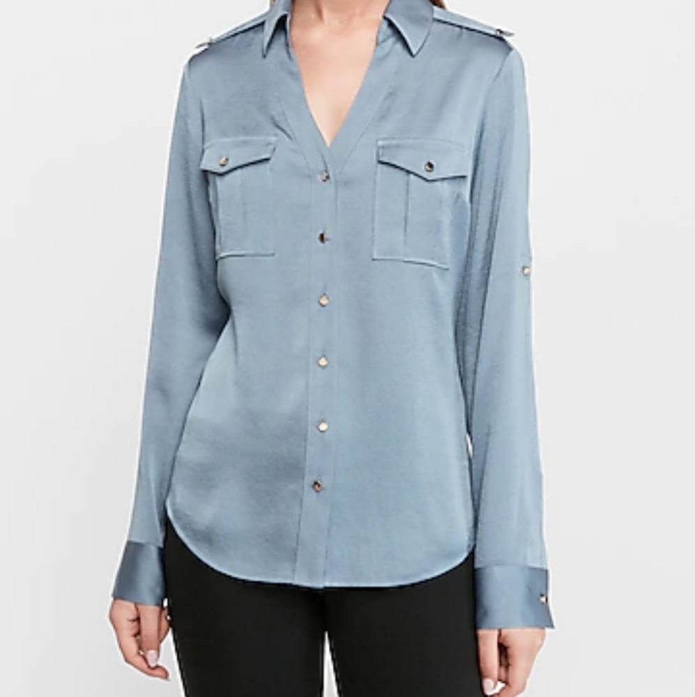 Express Blue Portofini Shirt NWT